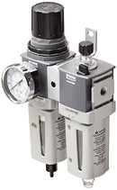 FRL 2 Puertos 1/4" Purga manual / FRL Manual Drain 1/4" ports. Parker