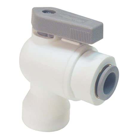 Valvula de Bola Angular de Polipropileno 1/4 FNPT / 1/4" FNPT x Push Polypropylene Ball Valve Angle. Parker