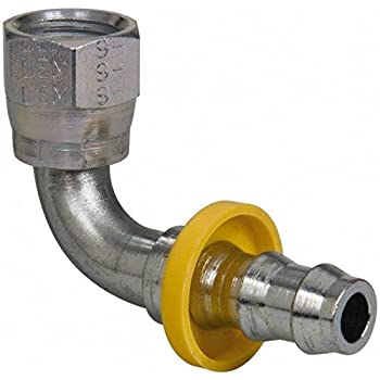 Conector Codo JIC 1/4 Giratorio Hembra x 1/4 Manguera / JIC 1/4 Female Swivel Elbow Connector x 1/4 Hose. Parker